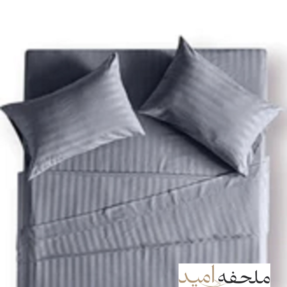 نیمست روتختی کشدوزی شده و روبالشتی هتلی ژاکارد طوسی